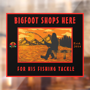 Customize Bigfoot Fishing Tackle Shop Logo Window Cling