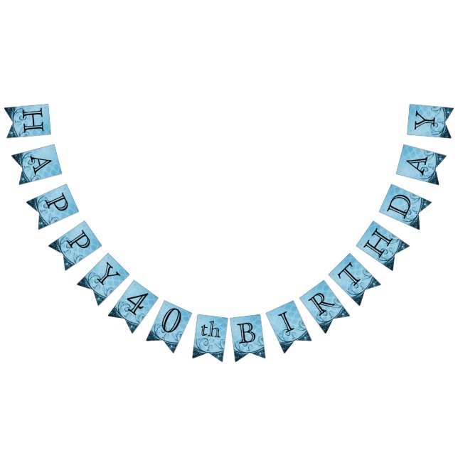Customize Birthday - Decorative Blue Bunting Flags (All)
