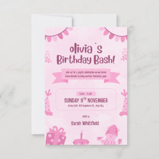 Customize Birthday Girl Invitation