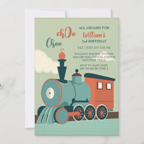 Customize Birthday Train Boy Train Ticket Birthday Invitation