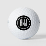 Customize Black And White Monogram Golf Balls at Zazzle