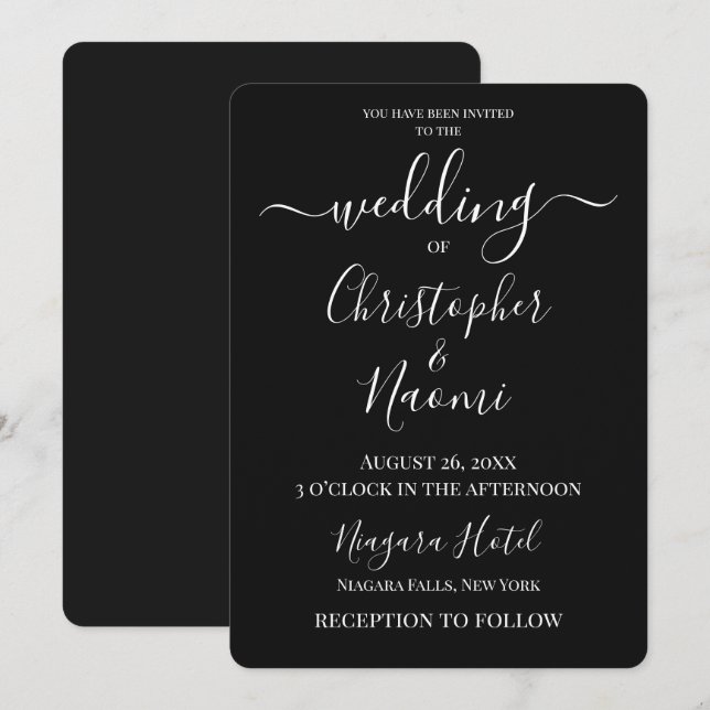 Customize - Black Invitation (Front/Back)
