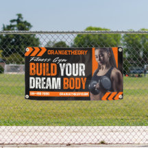 Customize Black Orange Grunge Gym Woman Model