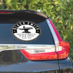Customize Blacksmith Black Anvil Metal Works Auto Sticker