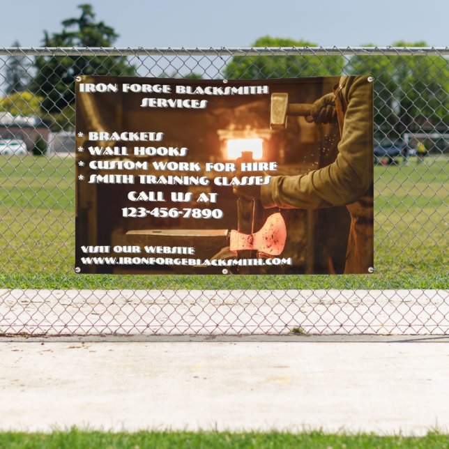 Customize Blacksmith Forge Shop Business Banner (Insitu)