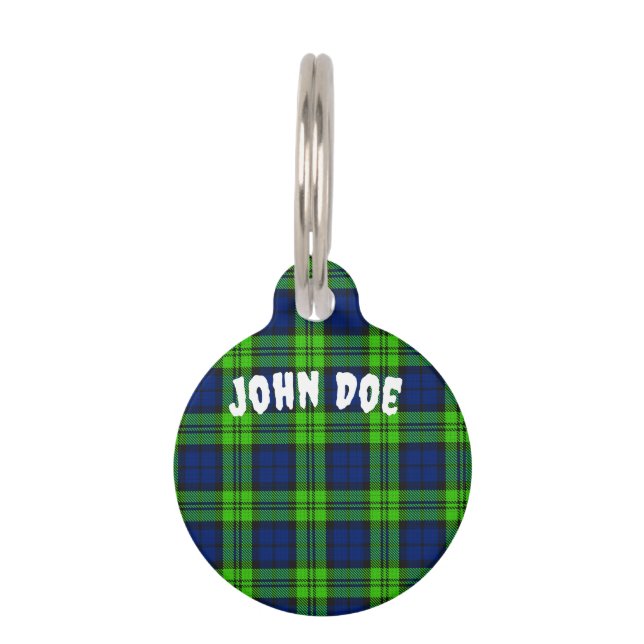 Customize Blackwatch Plaid Tartan Pet ID Tag (Front)