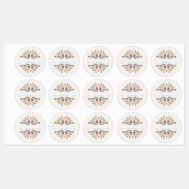 Customize Blank Seasoning Spice Herb Pastel Floral Labels (Sheet)