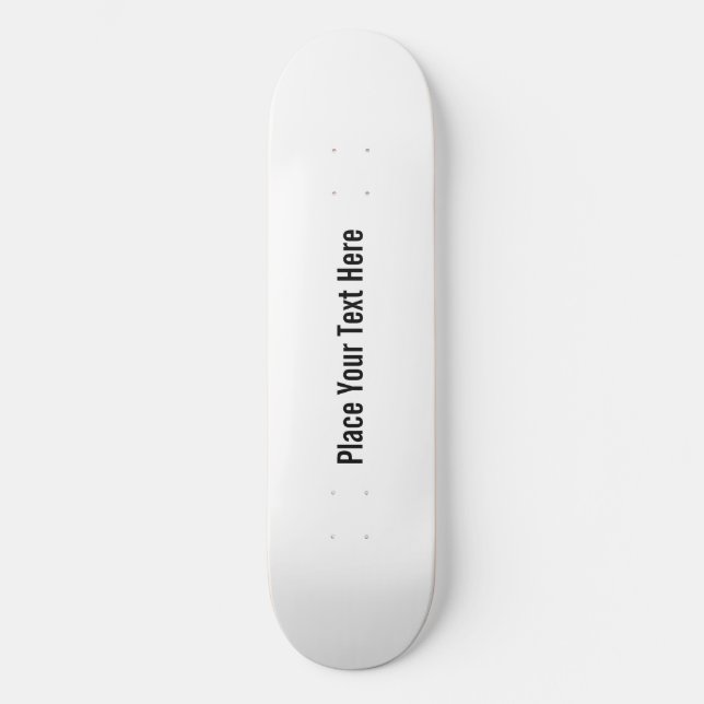 Customize blank white skateboard deck (Front)