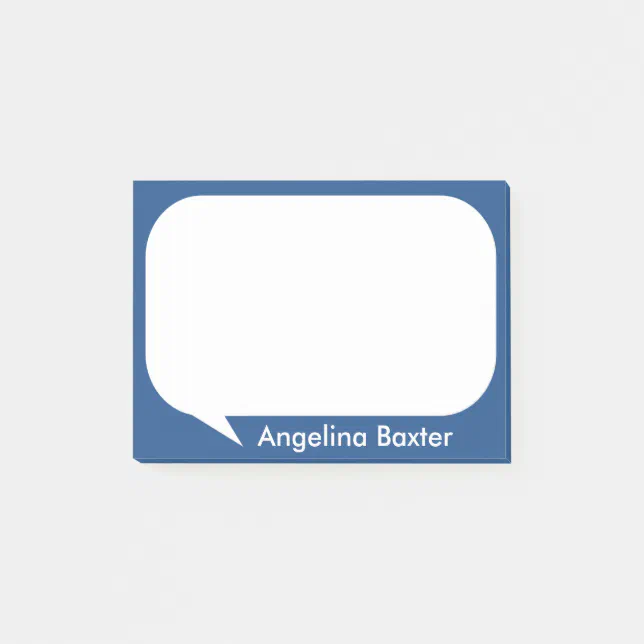 Customize blue and white Talk Bubble Post-it Notes | Zazzle