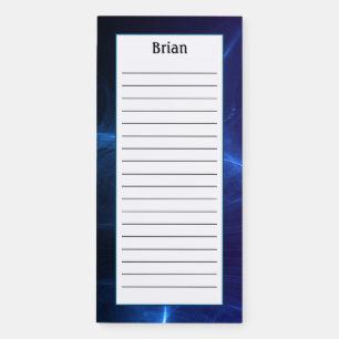 Customize Blue Cosmos Sky Lined Magnetic Notepad