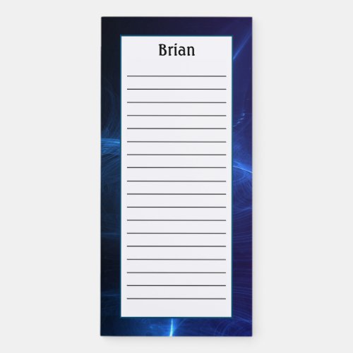 Customize Blue Cosmos Sky Lined Magnetic Notepad
