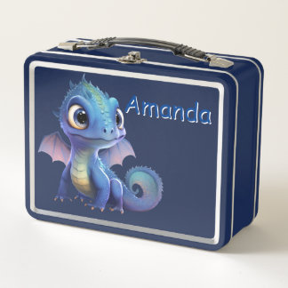 Customize Blue Dragons Metal Lunchbox