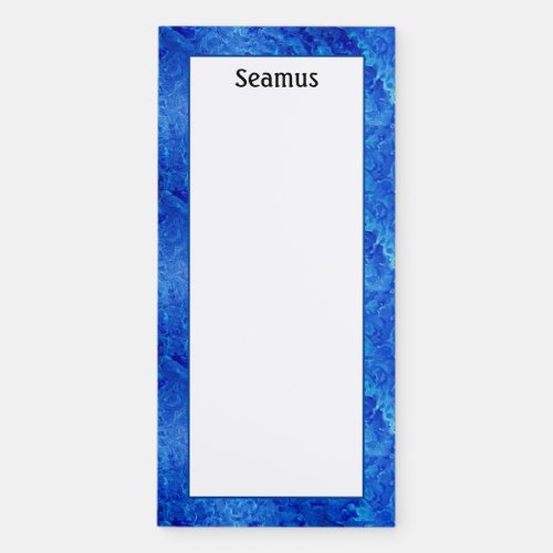 Customize Blue Water Aqua Pattern Magnetic Notepad