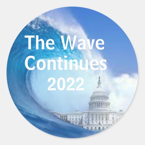 Customize Blue Wave Election 2022 Classic Round Sticker
