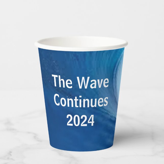 Customize Blue Wave Election 2024 Paper Cups (Front)