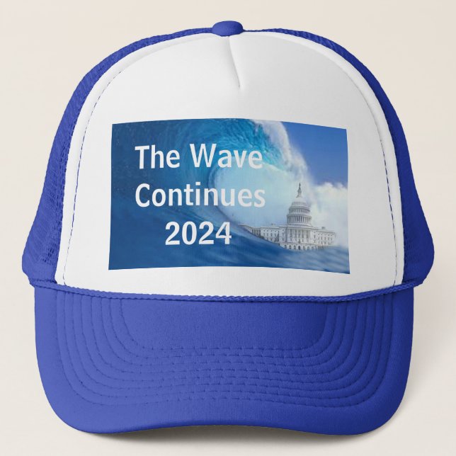 Customize Blue Wave Election 2024 Trucker Hat (Front)