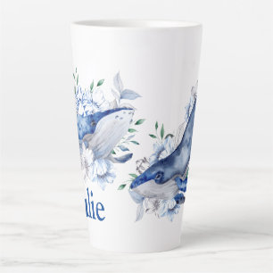 Customize Blue Whales Latte Mug