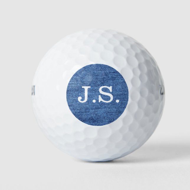 Customize Blue White Denim Texture Look Image Golf Balls (Front)