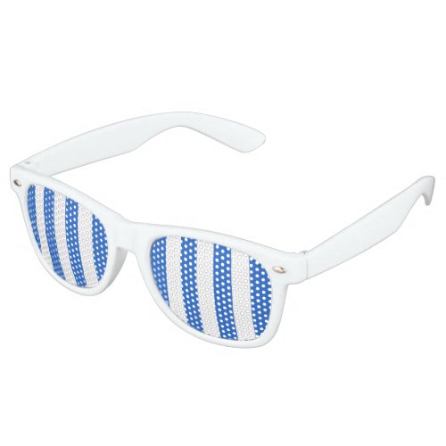 Customize blue  white football  soccer stripes retro sunglasses