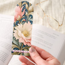 Customize Bookmark - Art Nouveau Pink Floral