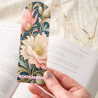 Customize Bookmark - Art Nouveau Pink Floral