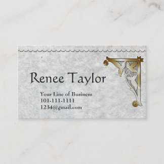 Customize both sides Granite Paper & Gold Bracket Business Card