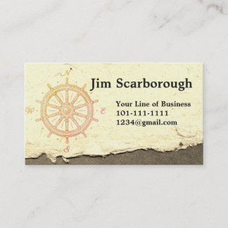 Customize both sides of Compass and Wheel Drawing Business Card