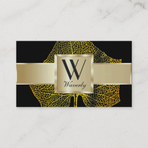 Customize both sides of Gold Leaf Business Card