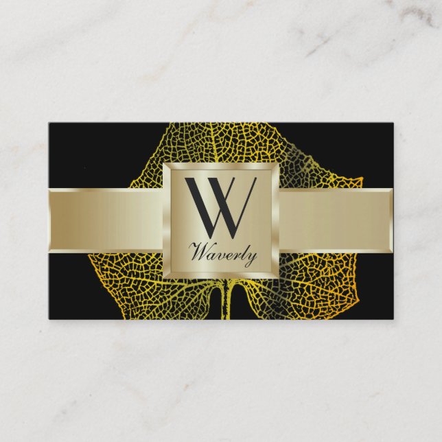Customize both sides of Gold Leaf Business Card (Front)