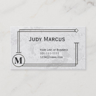 Customize both sides of Gray Marble and Black Business Card