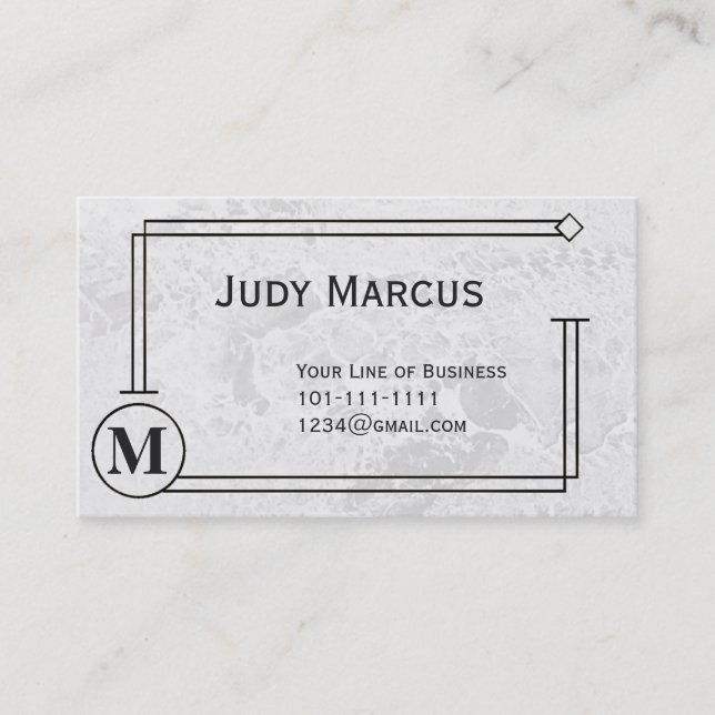 Customize both sides of Gray Marble and Black Business Card (Front)