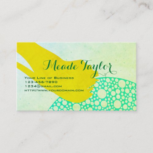 Customize both sides of Green Splash Business Card