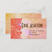 Customize both sides of Lace and Watercolor Business Card (Front/Back)