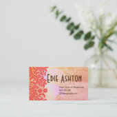 Customize both sides of Lace and Watercolor Business Card (Standing Front)