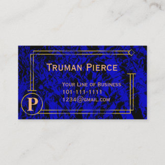 Customize both sides of Lapis Blue and Gold Business Card