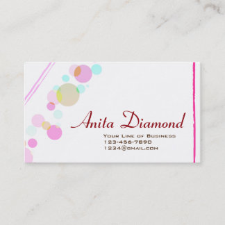 Customize both sides of Lavender and Blue Bubbles Business Card