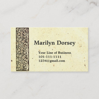 Customize both sides of Oat Paper and Retro Vine Business Card