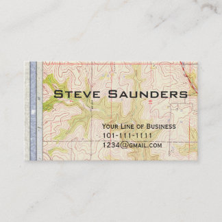 Customize both sides of Paper and Topo Map Business Card