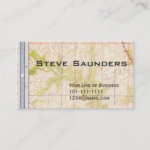 Customize both sides of Paper and Topo Map Business Card