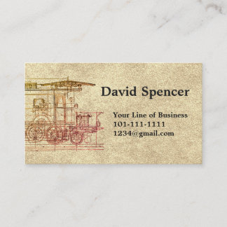 Customize both sides of Stone & Locomotive Drawing Business Card