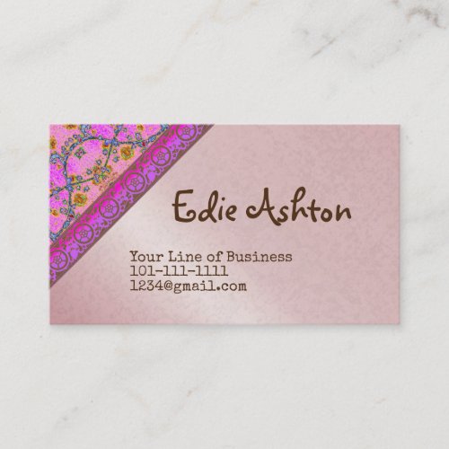 Customize both sides of Violet and Floral Business Card