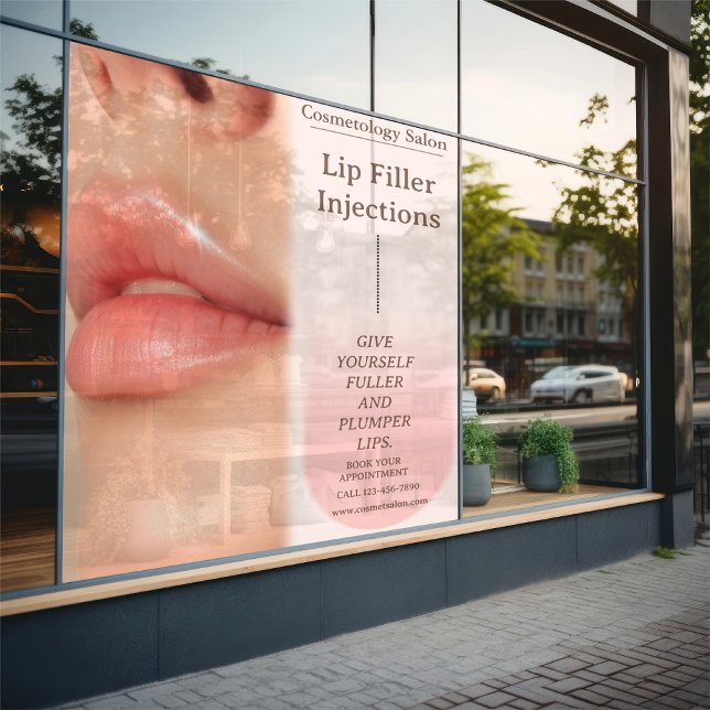 Customize Botox Lip Filler Cosmetology Beauty Window Cling (Creator Uploaded)