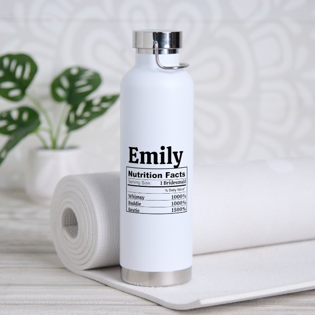 Customize Bridesmaid Personalize Bride Maid Honor Water Bottle (Yoga (Rotated))