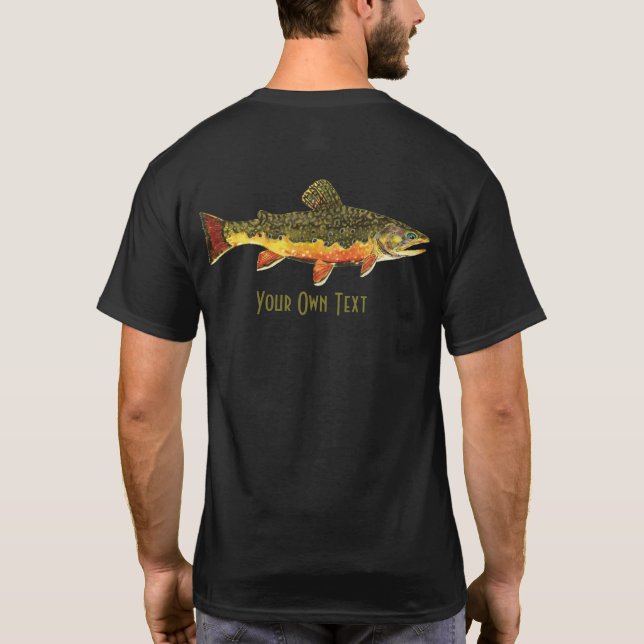 Customize Brook Trout Fly Fishing Angler T-Shirt (Back)