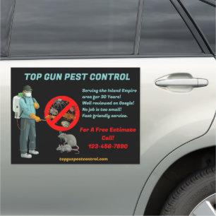 Customize Bug Rodent Pest Control Black Truck  Car Magnet
