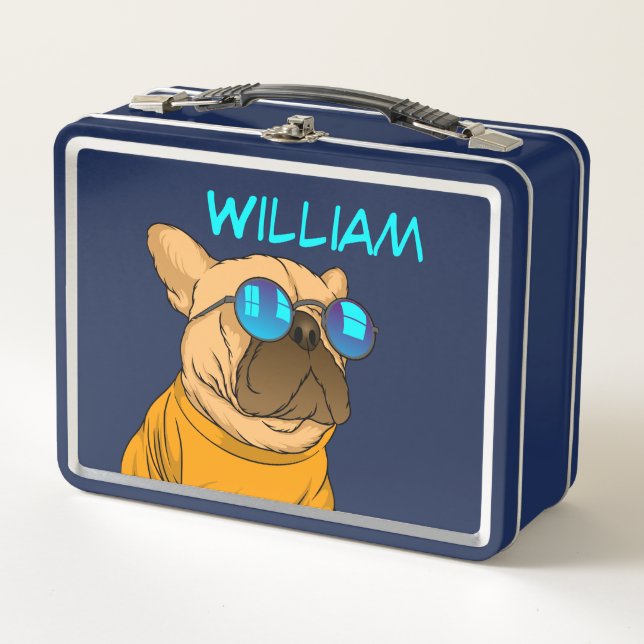 Customize Bull Dog  Metal Lunch Box (Front)