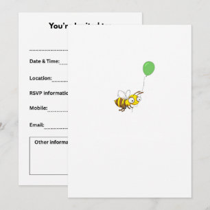 Customize Bumble bee Birthday Invitation