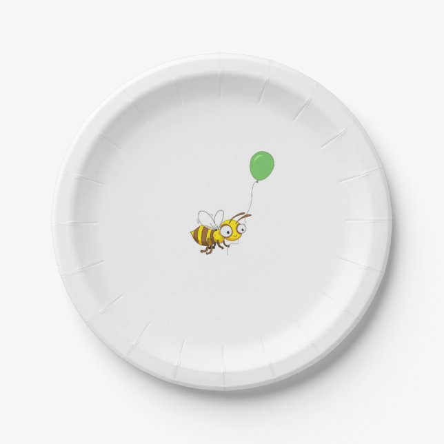 Customize Bumble bee Birthday Paper Plates (Front)