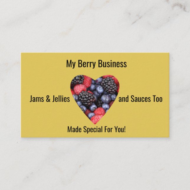Customize Business Card Berry Jams Jellies (Front)
