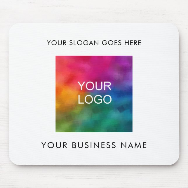 Customize Business Company Logo Add Your Text Mouse Pad (Front)